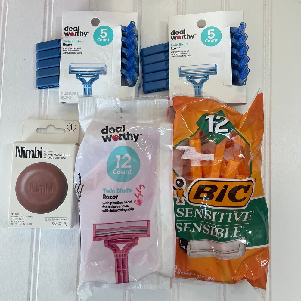 NEW NWT BIC & Deal Worthy‎ Razors & Shave Puck Gift Travel Toiletries